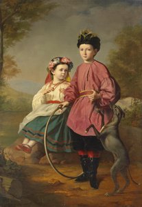 Søskende med mynde og bøjle af Unbekannt Unbekannt